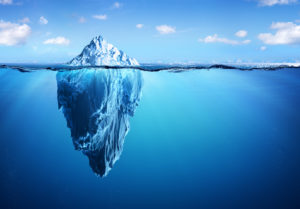 image of an Iceberg as a metaphor for the hidden dangers of vein disease
