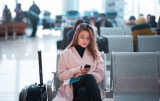 woman passenger in terminal