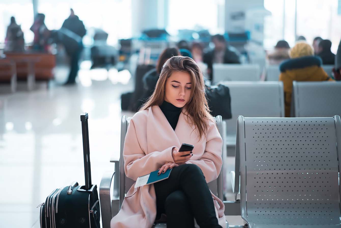 woman passenger in terminal