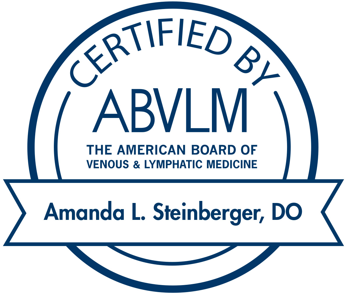 Amanda Steinberger, DO ABVLM Certification Seal